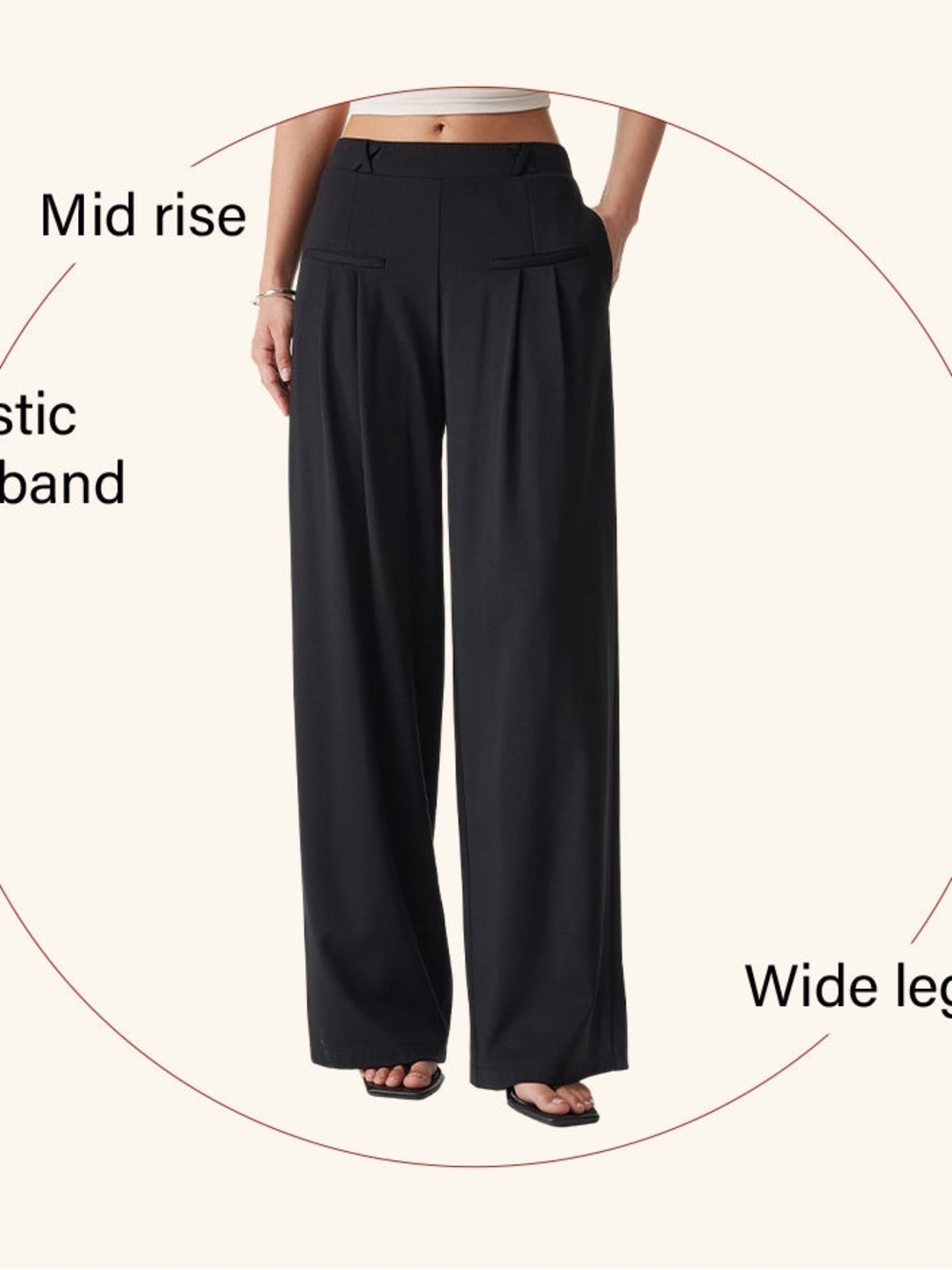 OGL Drapey Bamboo Ponte Mid Rise Wide Leg Trouser with Pockets Black NWT X Small - Picture 9 of 16